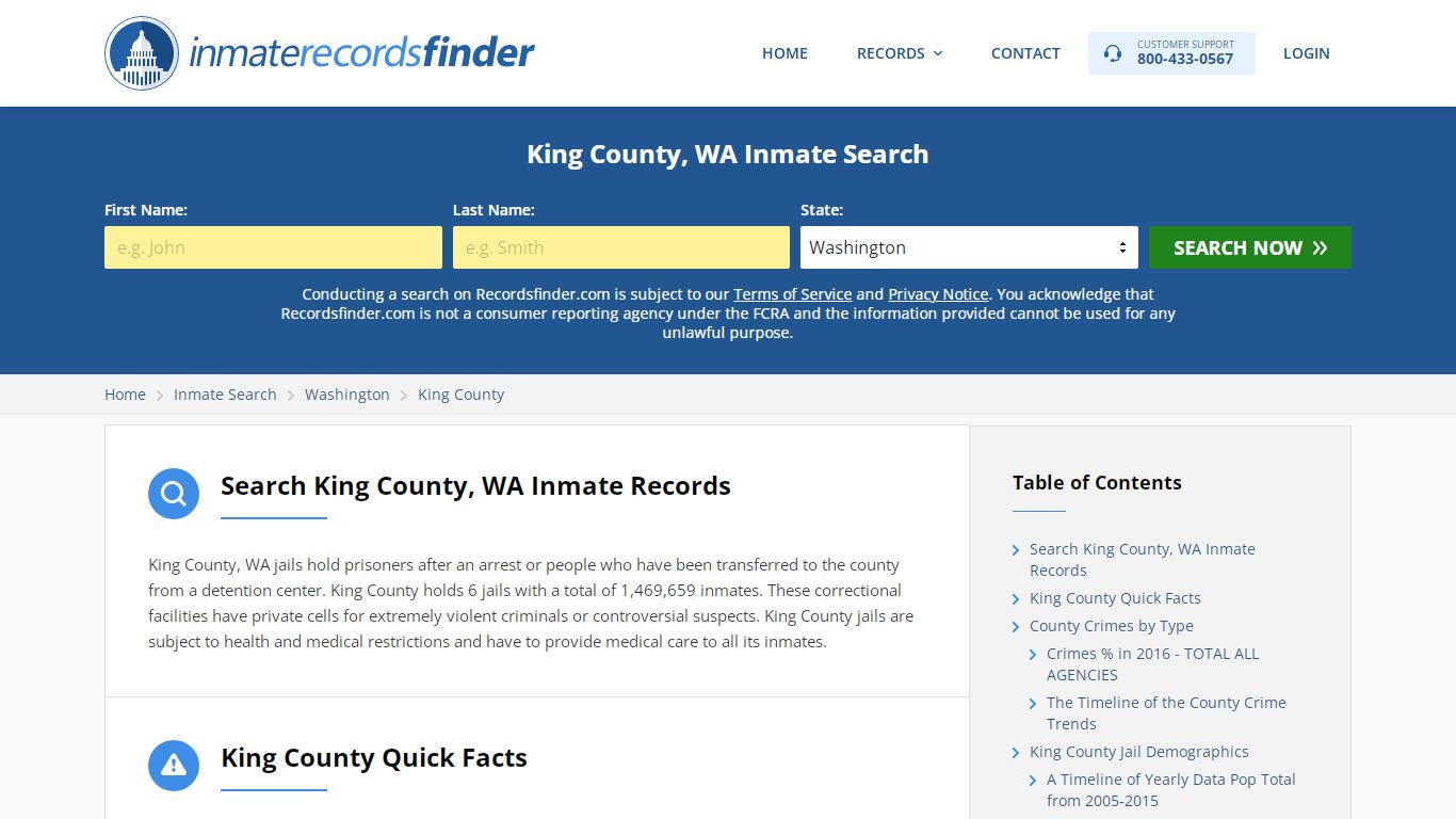 King County, WA Inmate Lookup & Jail Records Online - RecordsFinder